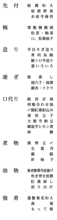 お品書き