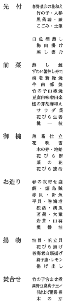 お品書き