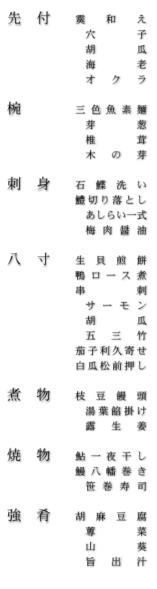 お品書き