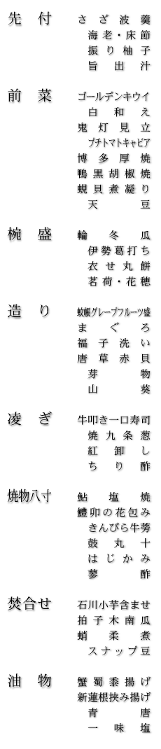 お品書き