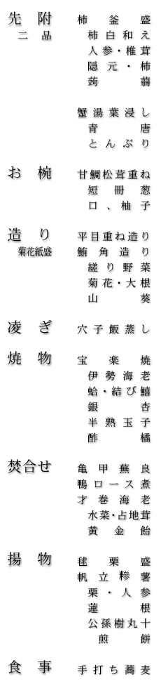 お品書き