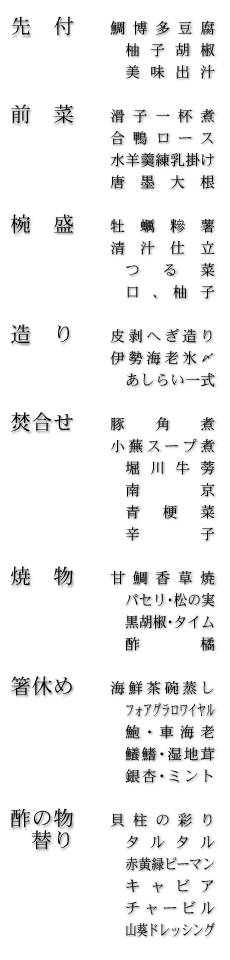 お品書き