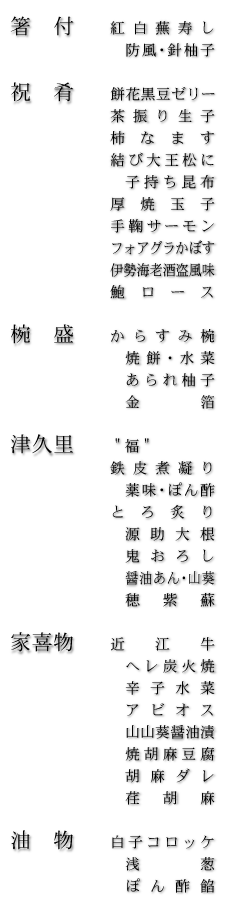 お品書き